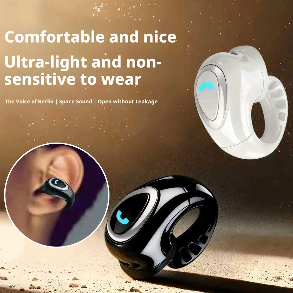 Open Ear Air Conduction Headphones - Bluetooth Kablosuz Kulak Klipsi Tek Kulaklık