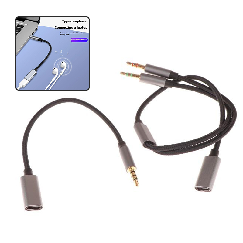 Type C Wired Earphones With Mic - 1 adet tablet telefon PC aksesuarları