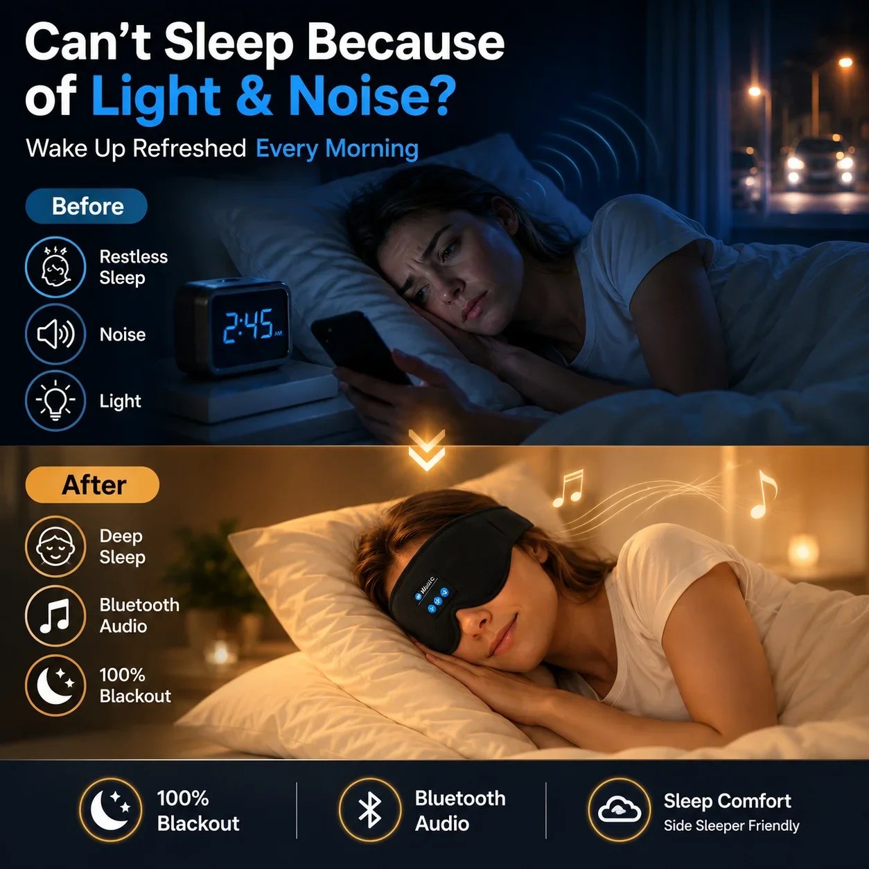 Kablosuz Uyku Kulaklığı Göz Ma - Sleep Mask Headphones Bluetooth incelemesi ve fiyatı