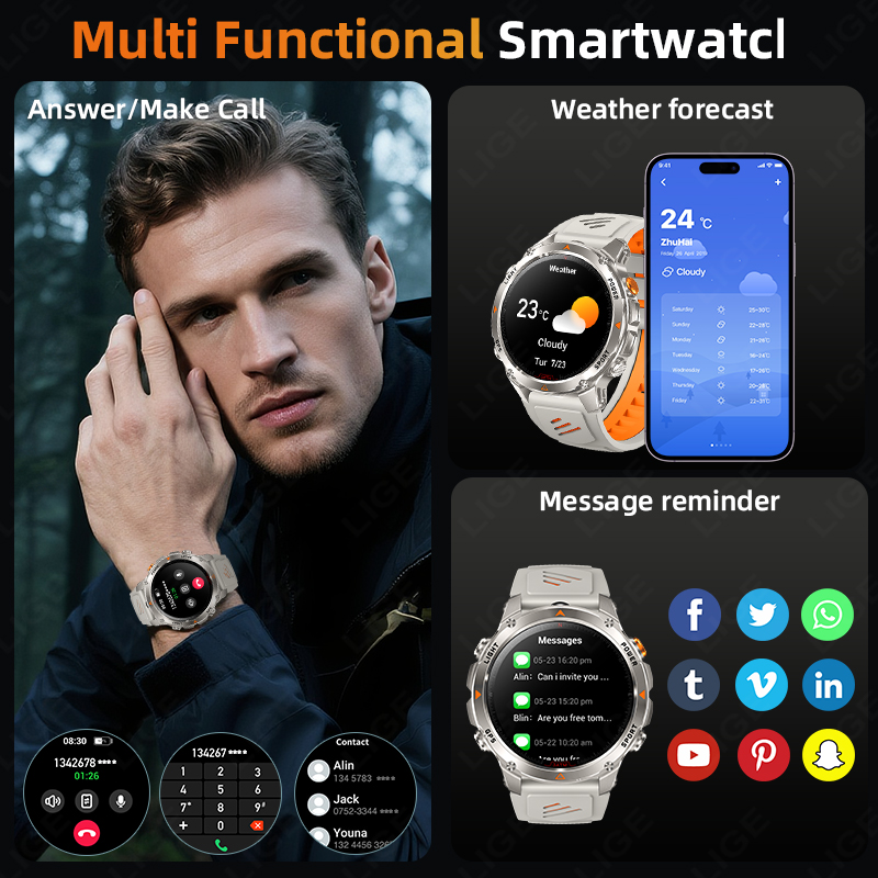 LIGE Sağlam GPS Takip Akıllı S - Smartwatches incelemesi ve fiyatı